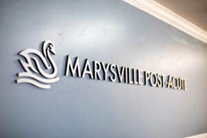The front entrance sign at Marysville Post Acute