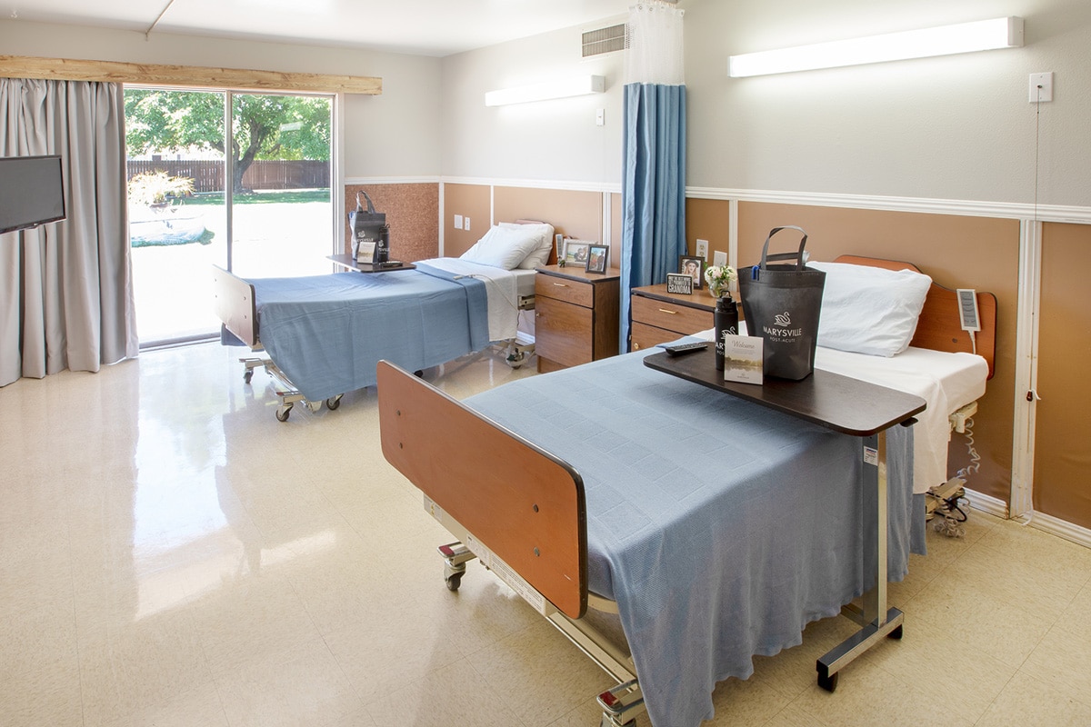 A patients shared room at Marysville Post Acute